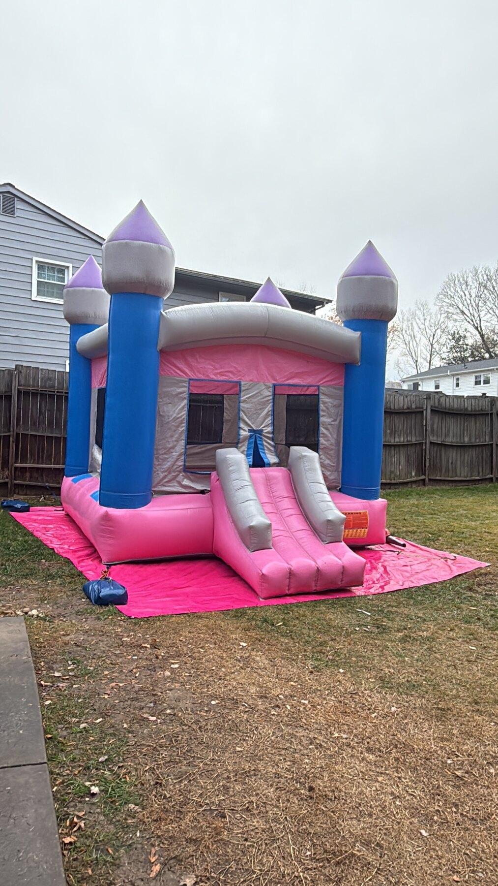 Pink Castle Bounce House 13 x 17